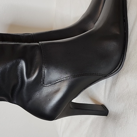 Vintage Steve Madden Josie Leather Boots Y2K 90S Ankle Booties Black Heeled - Picture 14 of 15